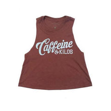 Caffeine & Kilos Ladies Script Logo Muscle Tank Crop